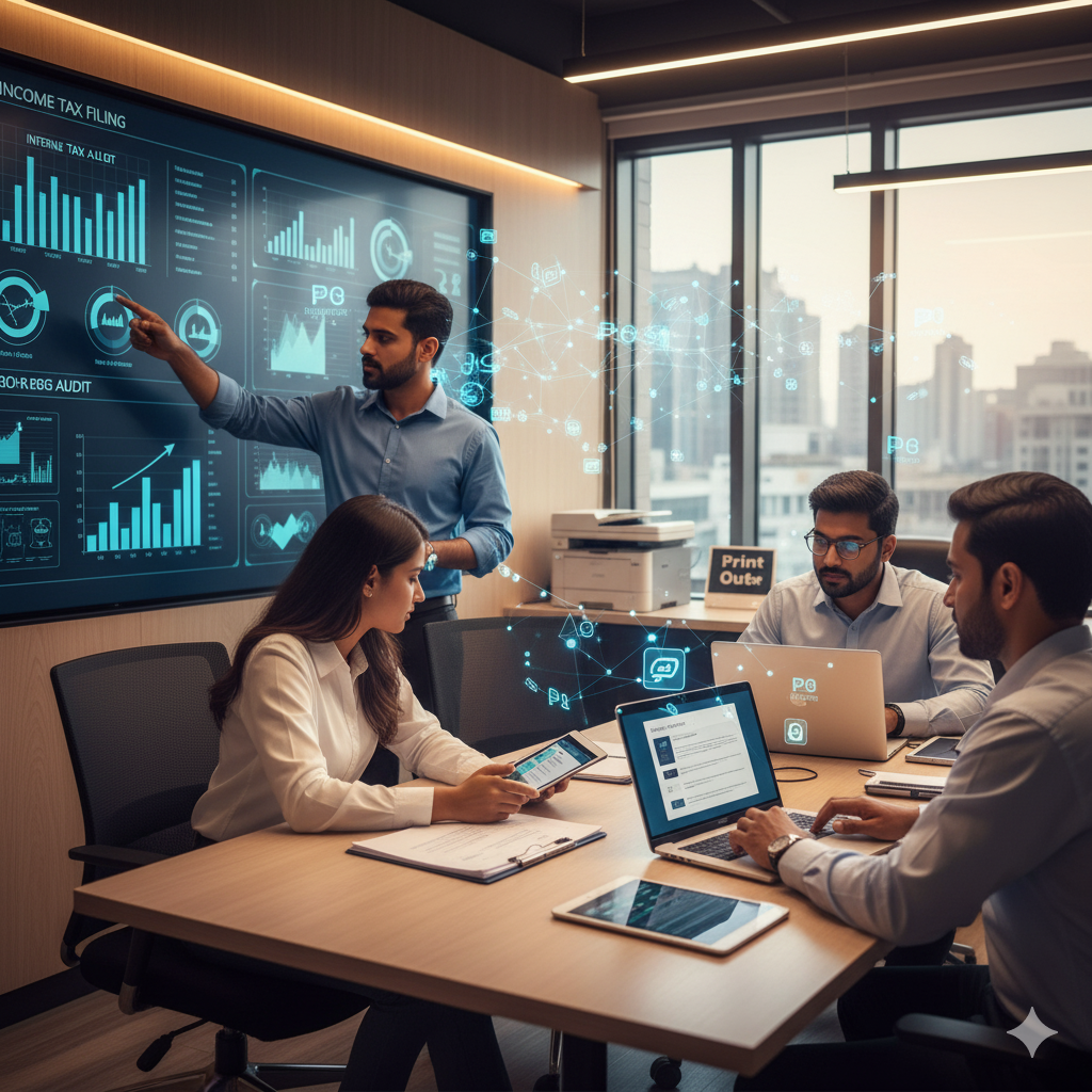 Team discussing compliance strategies